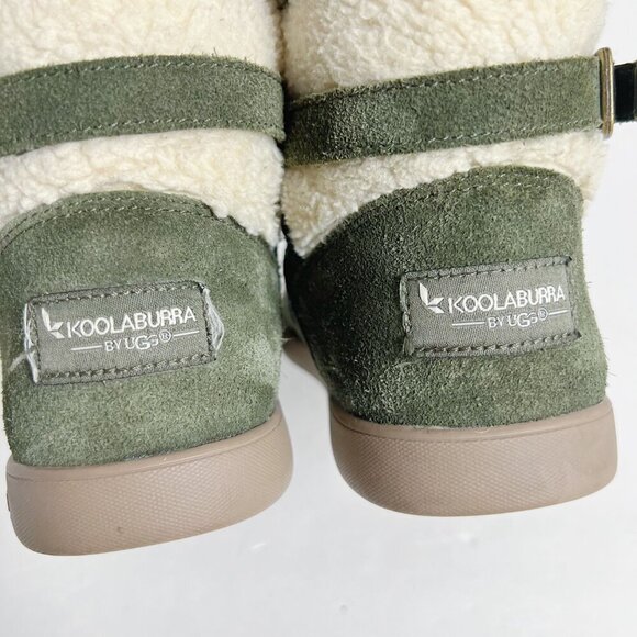 Koolaburra UGG Women's Olive Green Suede Shearling Lined Ankle Bootie Size 6 - Picture 10 of 11